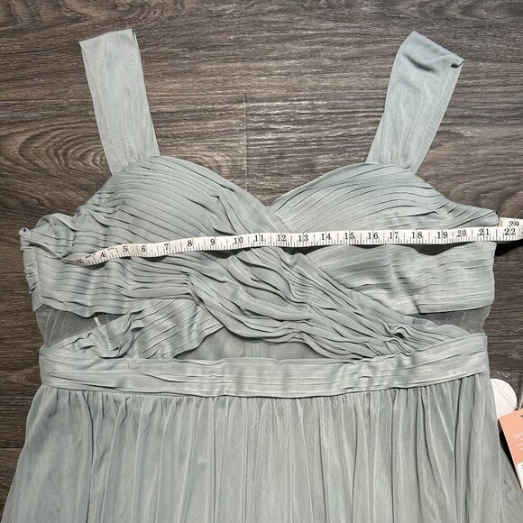 NWT Birdy Grey 1X Curve Elsye Bridesmaid Dress Mesh Sage Green Gown Wedding - Picture 3 of 13